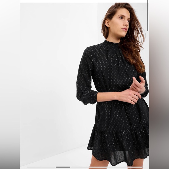 NWT Gap Mockneck Metallic Mini Dress Size S - Picture 3 of 12
